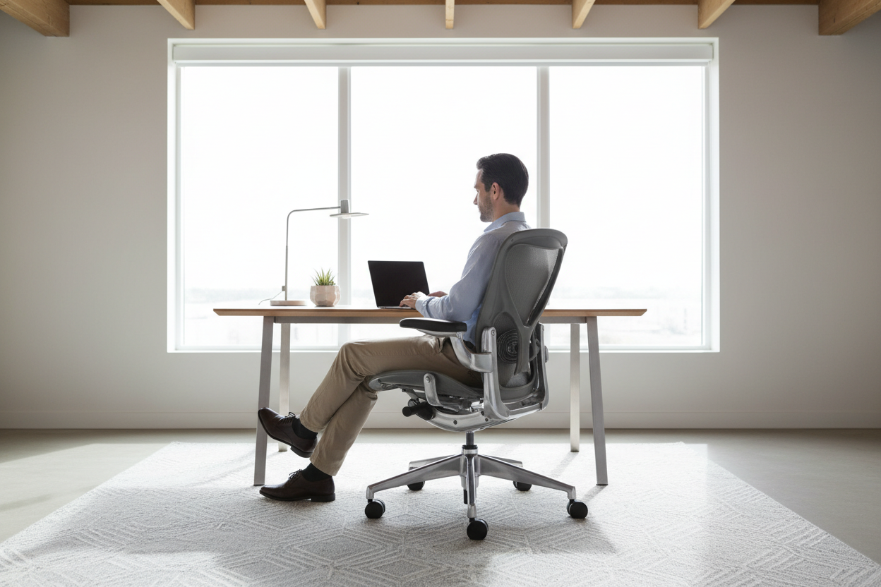 Chaise Ergonomique Inclinable Pro – Réglable, Respirante & Idéale pour Longues Sessions