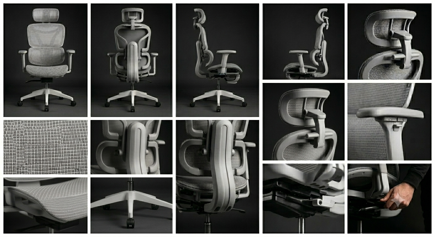 Chaise Ergonomique Inclinable Pro – Réglable, Respirante & Idéale pour Longues Sessions